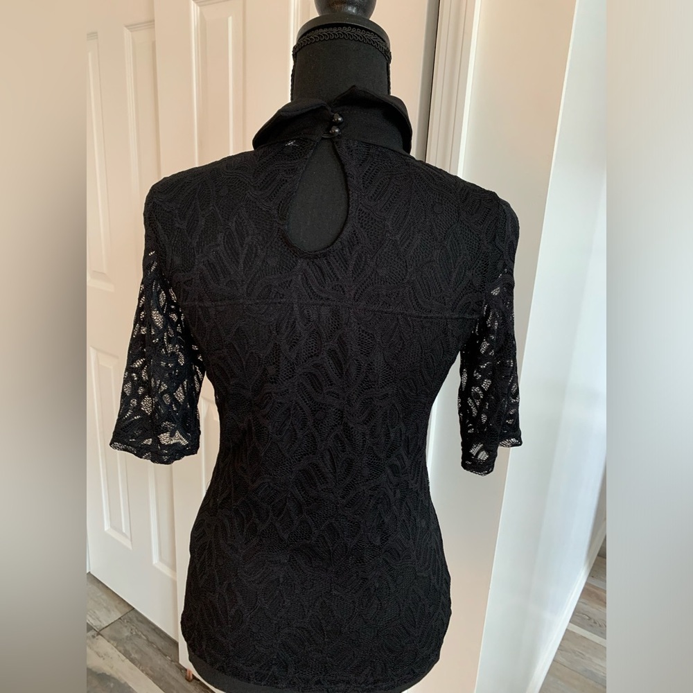 Morgan de toi Paris-stretch lace top with bow -S - Picture 7 of 10